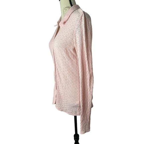 J. Jill Stretch Lace Pink Long Sleeve Button Down Shirt Size Small‎ - Picture 3 of 6